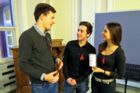 Die Schülersprecher Cansu und Phillip im Gespräch mit Daniel Nagel (JGA)